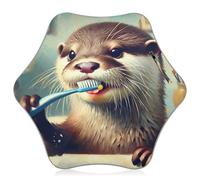 Joitme Cute Otter Toothbrush Blue Girls Umbrella, Easy Open and Close, Kids Uv Umbrella