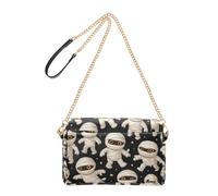 Joitme Halloween Cartoon Mummies Crossbody Womens Purse PU Leather Shoulder Bag with Chain Strap Cell Phone Purse