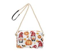 Joitme Ladies Purse Crossbody Bags Cell Phone Purse Halloween Pumpkins Orange Goblin PU Leather Shoulder Bag with Chain Strap