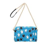 Joitme Purse for Women Crossbody Bags Cute Cartoon Bears White Blue Cell Phone Bag Purse PU Leather Shoulder Bag with Chain Strap