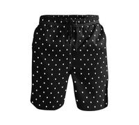 Joitme Scary Ghosts Purple Swimming Trunks for Men, Mens Bathing Suits, Small Quick Dry Shorts Men, Chic White Polka Dot Black (2), M