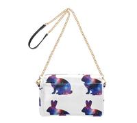 Joitme Silhouettes Rabbits White Cute Crossbody Womens Shoulder Purse PU Leather Shoulder Bag Chain Strap Cell Phone Purse