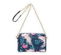 Joitme Women Purse Crossbody Bags Cute Axolotls Corals Seaweed Animal Cell Phone Purse Bag Chain Strap PU Leather Shoulder Bag