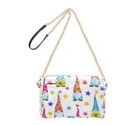 Joitme Womens Bags Crossbody Purse Cell Phone Bag Cute Colorful Gnomes Stars White Chain Strap PU Leather Shoulder Bag