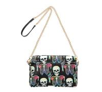 Joitme Womens Bags Crossbody Purse Neon Skeleton Black Cell Phone Bag Cute Chain Strap PU Leather Shoulder Bag