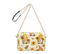 Joitme Womens Purse Crossbody Bags Phone Purse Cute Gnomes Yellow Bee Honeycomb Chain Strap PU Leather Shoulder Bag