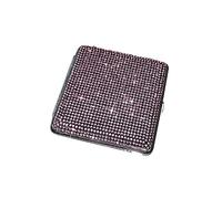 JOIUXNER Bling Cigarette Case for Women,Shiny Glitter Diamond Metal Cigarette Case Holder Double Sided Spring Clip Cigarette Box for 20 Cigarettes Gift for Smoker(Pink)