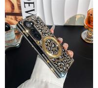 JOIUXNER Bling Sparkle Case for Samsung Galazy Z Fold 4 5G Compatible with Wireless Charging,3D Glitter Diamond Leopard Print Hard Shookproof Anti-Drop Protective Case for Women Girls,Brown.