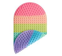 Joiyota Baby & Toddler Bath Mat for Tub，Silicone Non Slip Bathtub Mat for Kids with 27 x 15 Inches for Storage, Rainbow Bathbub Mat with Pop it Bubbles, Machine Washable Shower Mat, Colorful, Oval