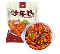 JOIYSVEN Korean-style Soft, Chewy, Sweet and Spicy Stir-fried Rice Cakes Hot Pot Ingredients, Instant Food, Contains 270g Seasoning Packet.