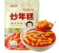 JOIYSVEN Korean-Style Spicy Stir-Fried Rice Cake Ramen (Korean Drama Recipe) - Chewy, Soft, and Flavorful with A Rich Sauce. Includes 270g Sauce Packet.