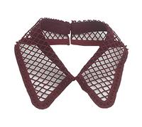 JOIZPAPA Hollow Design Lapel False Collar Detachable Dickey Blouse Fake Half Shirt Collar for Women, Wine Red, 8-20