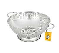Jojeys 22.5cm Colander Micro Perforated - Premium Stainless Steel with Large Handles & Base - Heavy Duty Strainer for Noodles & Pasta Drainer, Vegetable & Fruit Rinser, Rice Strainer