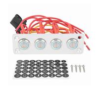 JOJIDE 4 Gang On Off Panel Marine Boat Switch Panel Blue Light 12V 16A Stainless Steel Car Button Control Switch for RV Boat RV Panel