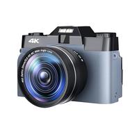 JOJIDE Video Camera, 16X 48MP Digital Camera Face Detect 4K Selfile Camcorder For Photography Wide Angle Vlog Video Camera Auto Focus Webcam(64G TF CARD,With Lens-01)