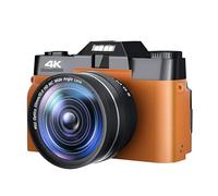 JOJIDE Video Camera, 16X 48MP Digital Camera Face Detect 4K Selfile Camcorder For Photography Wide Angle Vlog Video Camera Auto Focus Webcam(64G TF CARD,With Lens-04)