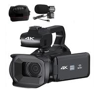 JOJIDE Video Camera, Auto Focus 4K Camcorder 18X Zoom 64MP Digital Video Camera For Streaming Webcam Time-lapse 4" Touch Screen Recorder(128G SD Card,With Microphone)