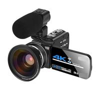 JOJIDE Video Camera, Digital Camera 4k Camcorder Video Camera Live Streaming Night Vision 58MP Photography Digital Cameras Vlog Record(16G SD Card,With Lens Microphone)