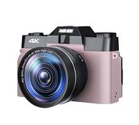 JOJIDE Video Camera, Flip Screen 4K Selfile Camcorder Stream Macro Lens Vlog Video Recorder Photography 48MP Digital Camera Wide Angle(32G TF Card,With Filter 2 Lens-04)