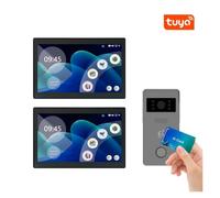 JOJIDE Video Doorbell Wireless, TUYA 10" LCD 2-Wire Video intercom Touch Screen smart door bell video phone Night Vision Tuya for Villa Home Apartment D2(1to2 10inch)