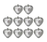 jojnsha 10 Pcs Fashion Heart Pendant Beads Love Heart Charm Jewelry Accessories For Necklace Earring
