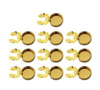jojnsha 10pcs Brass Button Covers Cufflinks Gold Color Round Cuff Button Cuff Links Set for Gatherings Daily Wearing