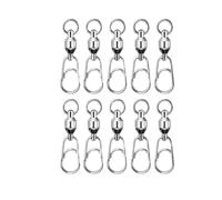jojnsha 10Pcs Fishing Lure Swivels Connectors Rustproof Stainless Steel for Safe in Any Water Environment Fishing Lure Connectors
