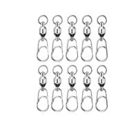 jojnsha 10Pcs Fishing Lure Swivels Connectors Rustproof Stainless Steel for Safe in Any Water Environment Fishing Lure Connectors