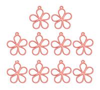 jojnsha 10Pcs/set Flower Jewelry Making Craft Hollow Frame Charm Alloy Open Back Bezel Pendants Necklace Making Tool Hollow Pendant