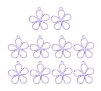 jojnsha 10Pcs/set Flower Jewelry Making Craft Hollow Frame Charm Alloy Open Back Bezel Pendants Necklace Making Tool Hollow Pendant