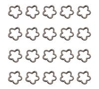 jojnsha 20pcs Antique Silver Plated Flower Bead Frame Pendants For Jewelry Making Accessories Craft 16x16mm Flower Spacer Beads For Bracelets Jewelry Making