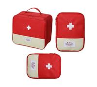 jojnsha 3 Piece Waterproof Travel Medicine Organizers Set with Multiple Compartments in Oxford Fabric for Outdoor and Home Use Outdoor Crisis Care Bag