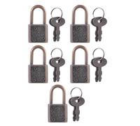 jojnsha 5Pcs Portable Suitcases Locker Securing Lock Diaries Padlocks Key Lock Zincs Alloy Locker Padlock With Key Easy to Use