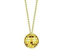 jojnsha 70s Disco Ball Neck Chain Party Necklace Disco Silver/Gold Ball Makeup Prom Neckwear Trendy Neck Jewelry Gift Daily Wear Necklaces