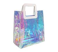 jojnsha Clear Tote Bag Rainbow Shopping Bag Multi-Use Big Capacity Shoulder Handbag For Work Gym Sports Travel Beach Shopping Bags For Small Business