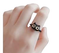 jojnsha Cute Little Rings For Women Fashion Design Personalized Banquet Accessories Gift Friend Men Girls Black Cute Adjustable Teens Girls