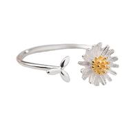 jojnsha Fashionable Chrysanthemum Shaped Rings Fashion Accessory For Trendy Women Adjustable Jewelry Portable For Daily Wear Adjustable Open Rings
