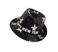 jojnsha Flashing Sequins Hats With Star Happy New Year Hats With LED Lights And Sequins For Men And Women Party Supplies Party Supplies Decors