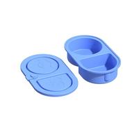 jojnsha Folding 2 Compartment Seasoning Dish Portable Snacks Box Food Storage Solution for Daily Meals and Outdoor Activity Household Food Container Box