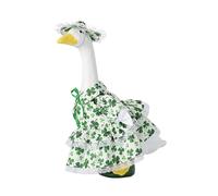 jojnsha Irish Themed Geese Outfit for Patio Decoration Perfect for Patricks Day Celebration and Spring Parties Celebratory Geese Statue Outfit