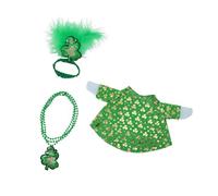 jojnsha Polyester Geese Attire with Irish Symbol Outfit with Necklace and Headwear for Seasonal Celebration Street Patrick ' s Day Costume