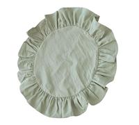 jojnsha Round Ruffled Placemat Suitable for Family Gatherings Coffee Shops and Fine Dining Elevating Table Presentation Cotton Polyester Blend Round Ruffled Placemat