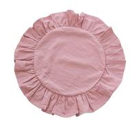jojnsha Round Ruffled Placemat Suitable for Family Gatherings Coffee Shops and Fine Dining Elevating Table Presentation Cotton Polyester Blend Round Ruffled Placemat