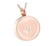 jojnsha Stainless Steel Pet Memorial Necklace Cremation Lockets With Paws Print Charm Ashes Furs Holders For Dog Cats Loss Keepsakes Paws Print Cremation Jewelry Keepsakes