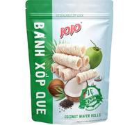 JOJO Coconut Wafer Rolls (3 Pack) - Crispy, Toasted Coconut Snacks - Gluten-Free & Vegan Friendly - Authentic Tropical Treats (Coconut Wafer Rolls)