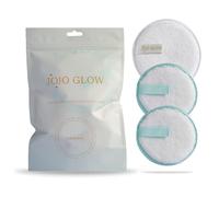 JoJo Glow Reusable Makeup Remover Pads - Microfibre Face Cloth, Face Cleansing Pads, Sustainable, Cruelty Free Eye Makeup Remover Pads - Pack of 3 - Original