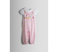 JOJO MAMAN BÉBÉ 2 Piece Bunny Embroidered Dungarees & Body Set 12-18 months