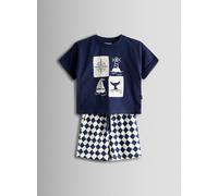 JOJO MAMAN BÉBÉ 2 Piece Nautical Printed T Shirt & Short Set Navy 3-4 Years