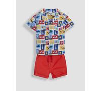 Jojo Maman Bébé 2pc Pure Cotton Twill Seaside Shirt Outfit (6 Mths-5 Yrs) - 6-12M - Multi, Multi