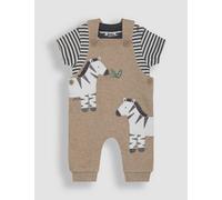 Jojo Maman Bébé 2pc Pure Cotton Zebra Dungarees Outfit (0-24 Mths) - 18-24 - Multi, Multi